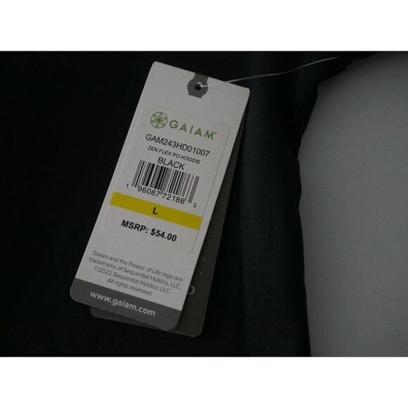 Gaiam Men's Lotus OB Drawstring Pockets Hoodie Black L - Picture 8 of 9